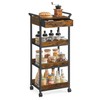 VASAGLE Storage Cart, 4-Tier Rolling Utility Cart with Table Top,