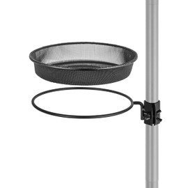 iBorn Bird Feeders Station Mesh Tray and Ring for 1” Pole Stand Station Outdoor Accessory for Humming Bird Feeders for Outside,5SECOND to Install,Fit for 1 Inch Pole,1 Inch Wooden Stick,Pack of 1