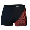 Speedo Medley Men's Chlorine-Resistant Swimming Trunks, Colour: Black-Red, Size: 7