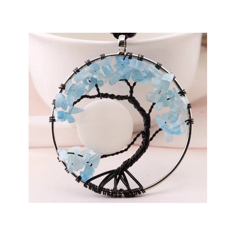 Veraly Collar Dije Árbol De La Vida Cuarzo Chakras Hecho