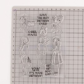arriettycraft Girl Power Young Lady Birthday Women's Day Clear Stamps for Card Making Decoration and DIY Scrapbooking
