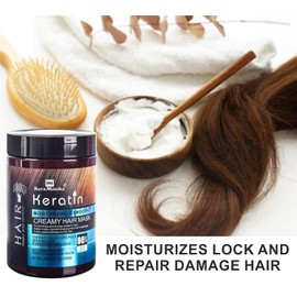 BTONE Keratin & Collagen Hair Mask - Damaged Hair Treatment, Moisturizing Hair Protein Treatment for Dry, Dull Hair & Split Ends, Enriched with Hair Vitamins