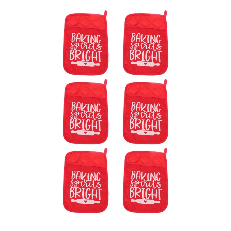 6Pcs Christmas Pot Holders with Pocket Heat Resistant Hot Pad
