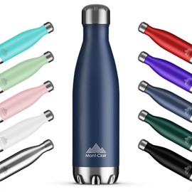 Mont-Clair H2O Stainless Steel Water Bottle, Vacuum Insulated - BPA Free, 12h Hot & 24h Cold Drinks Bottle, Metal, 34 oz Leakproof, Ideal for Adult, Kids, Running - Dark Blue