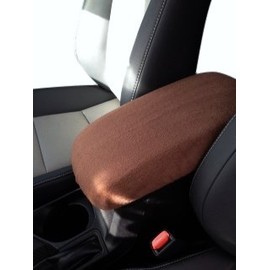 Auto Console Covers- Compatible with The Chevy Trailblazer 2002-2009 Center Console Armrest Cover Fleece Fabric - Brown