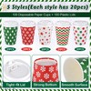100 Sets Christmas Paper Cups Disposable 12 oz Christmas Coffee