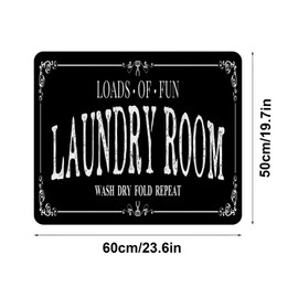 FengFaer Letter Printing Washer Top Cover Mat Flowers Dust Cover Pad for Washer Dryer,23.6" x 19.7"Washer and Dryer Covers for The Top, Anti-slip Washing Machine Top Protector (Black)