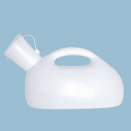 MagiDeal Men Pee Bottle Male Urinal Pee Bottle Urinary Container Pee Collection Pot for Seniors Children Travel Night Use Camping, White