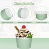 JarThenaAMCS 120Pcs Sage Green Disposable Paper Ice Cream Cups with