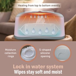 GOGO pure Baby Wet Wipes Warmer & Dispenser, Holder and Case - Purple, Playful/Cute, with Easy Press On/Off Switch, Holds 100 Wipes, Worldwide Use