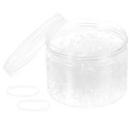 sourcing map 500 Pack Rubber Band Stretchable Rubber Elastic Bands Transparent 20mm x 3mm Hair Cord for Home Office