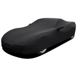 WinPower Indoor Sports Car Cover Stretch Dustproof Protection Full Car Cover for Underground Garage, Car Show, Black