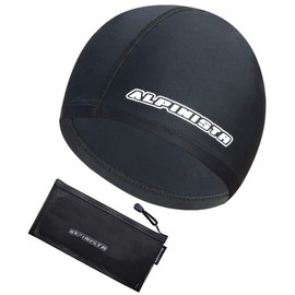 Alpinista Swim Cap, Loose Fit, Textile, One Size Fits Most, Adult with Mesh Storage Bag (Black Lining)