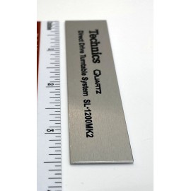 Technics SL-1200MK2 Turntable Replacement Badge Custom Made Silver Aluminum