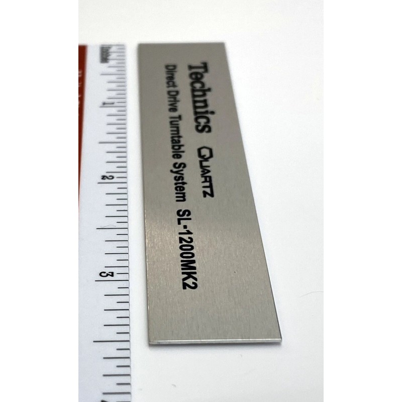 Technics SL-1200MK2 Turntable Replacement Badge Custom Made Silver Aluminum