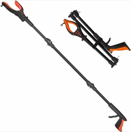 Kekoy 112 cm Gripper with Light, Foldable Gripper for Seniors, Grab Pliers, Rotating Head, Gripping Aid for Seniors with Magnet, Long Gripping Tool with Magnetic Tips (Orange, 1 Piece)