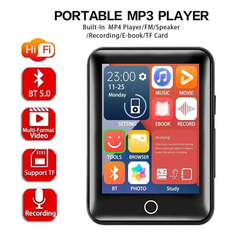 Reproductor Bluetooth Hifi Mp4/mp3, Radio Fm, Soporte De 128