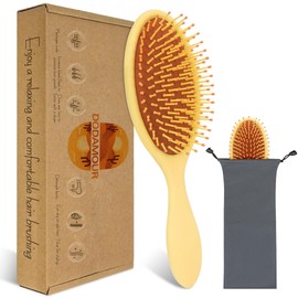 DODAMOUR Air Cushion Comb, Scalp Massage Paddle Brush, Gentle Detangling Brush for Men and Women, Oval Scalp Massage Comb Ideal for Wet & Dry Hair (Yellow)