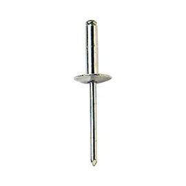 Merriway BH04093 (50 Pcs) Aluminium Alloy Pop Rivet with Large Flange, 4.0mm x 11 mm - 5/32 inch x 7/32 inch - Pack of 50 Pieces