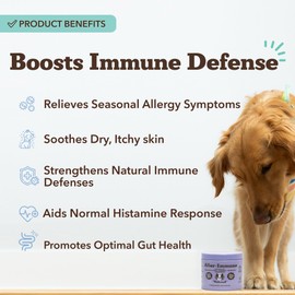 Natural Dog Company Aller-Immune Chews (90 Pieces), Turkey Flavor, Canine-Specific Probiotics, Allergy Immune Supplement for Dogs, Boosts Immune System, Antioxidant, Itch Relief for Dogs
