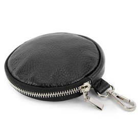 modamoda de - P10 Italian Leather Coin Purse Bag Pendant, black
