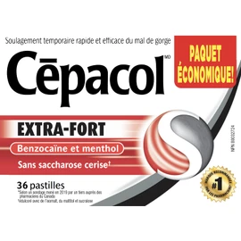 Cepacol Extra Strength Sucrose Free Cherry Value Pack, Sore Throat lozenges 36 count