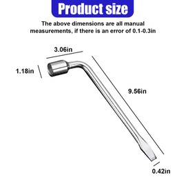UHANBUT 22mm Car Spare Tire Lug Wrench, L Type Automotive Tire Replacement Tool with Hexagon Slotted End, Universal Steel Vehicle Socket Repair Accessories for Jack (22mm)