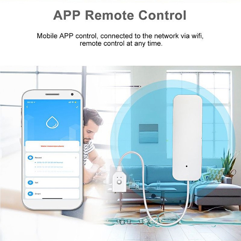 Smart Wifi Wireless Water Leakage Alarm Overflow Flood Level Leaks