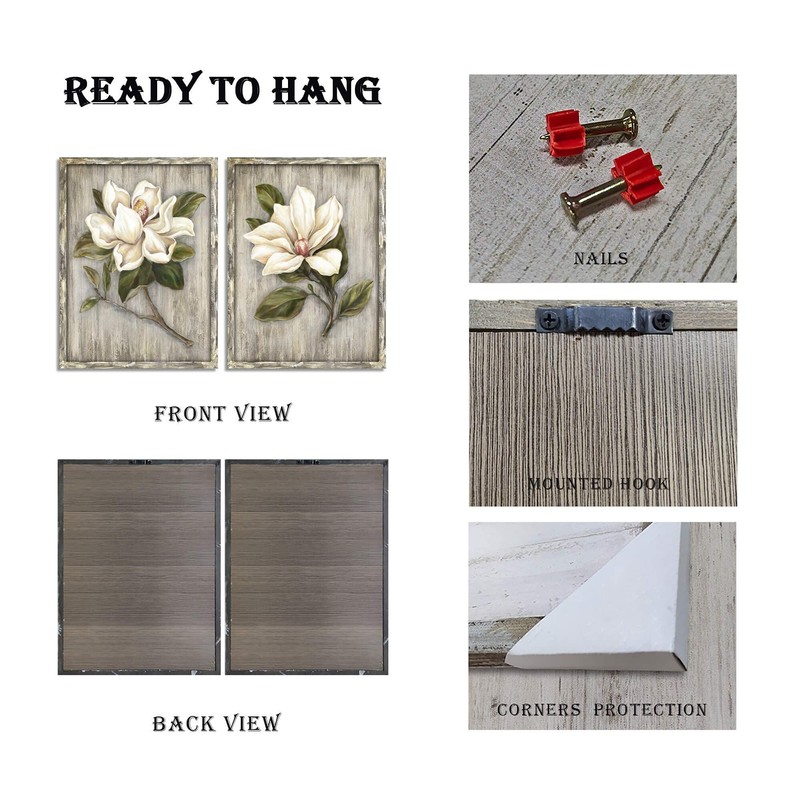 TAR TAR STUDIO White Flower Magnolia Canvas Wall Art: Blossom