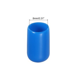 MECCANIXITY 100pcs Rubber End Caps Cover 5/16 Inch Vinyl Screw Thread Protector Round PVC Vacuum Caps for Screw Bolt Pipe, Blue