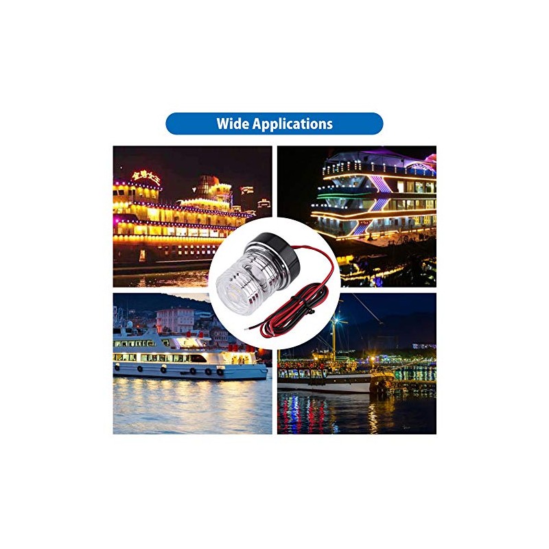 12V LED Navigation Anchor Light White 360° Boat Light Navigation