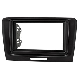tomzz Audio 2450-024 Double DIN Radio Faceplate Compatible with Skoda Superb II 3T 2008-2015 Black