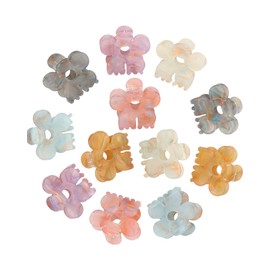 Claw Hair Clips Jaw Clamps - 12PCS Small Hair Claw Jaw Clamp for Thin Hair Styling Accessories Classic Hair Clamp for Women Girls (Sequins(Flower))