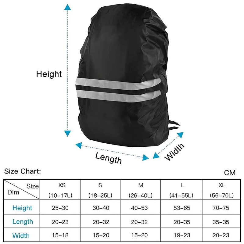 flintronic Backpack Waterproof Cover, 2 Pack Reflective Rucksack Cover, High