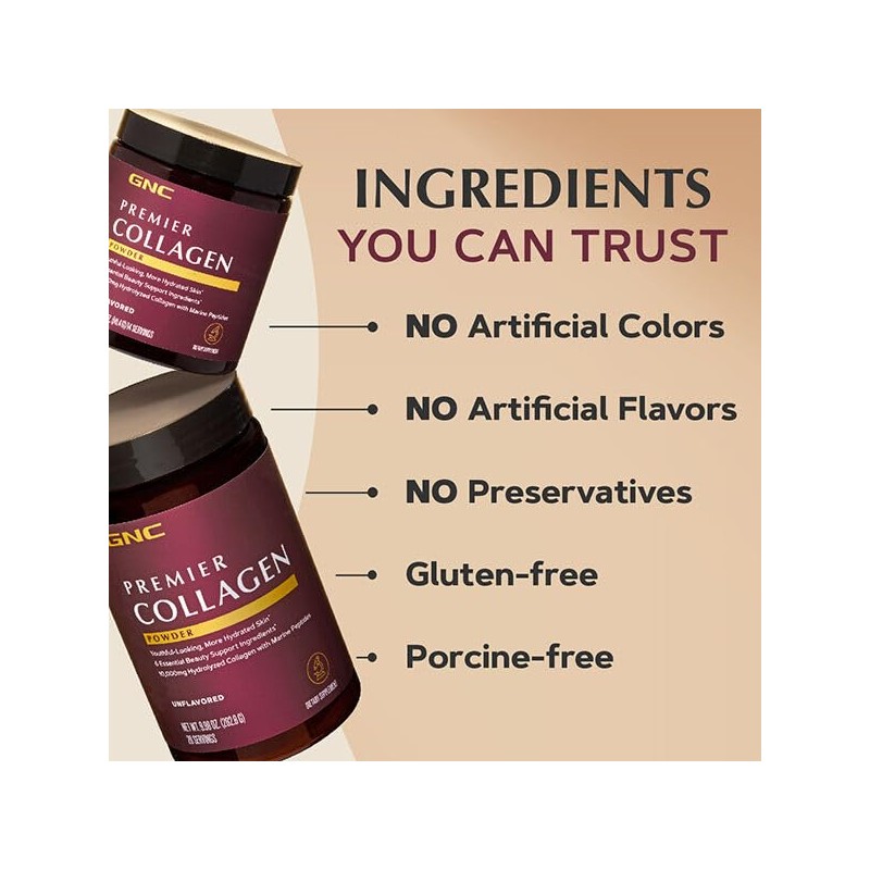 GNC Premier Collagen Powder - Unflavored | Formulated with 6
