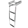 Pontoon Boat Ladder,3 Step Telescoping Ladder Under Platform Slide Mount