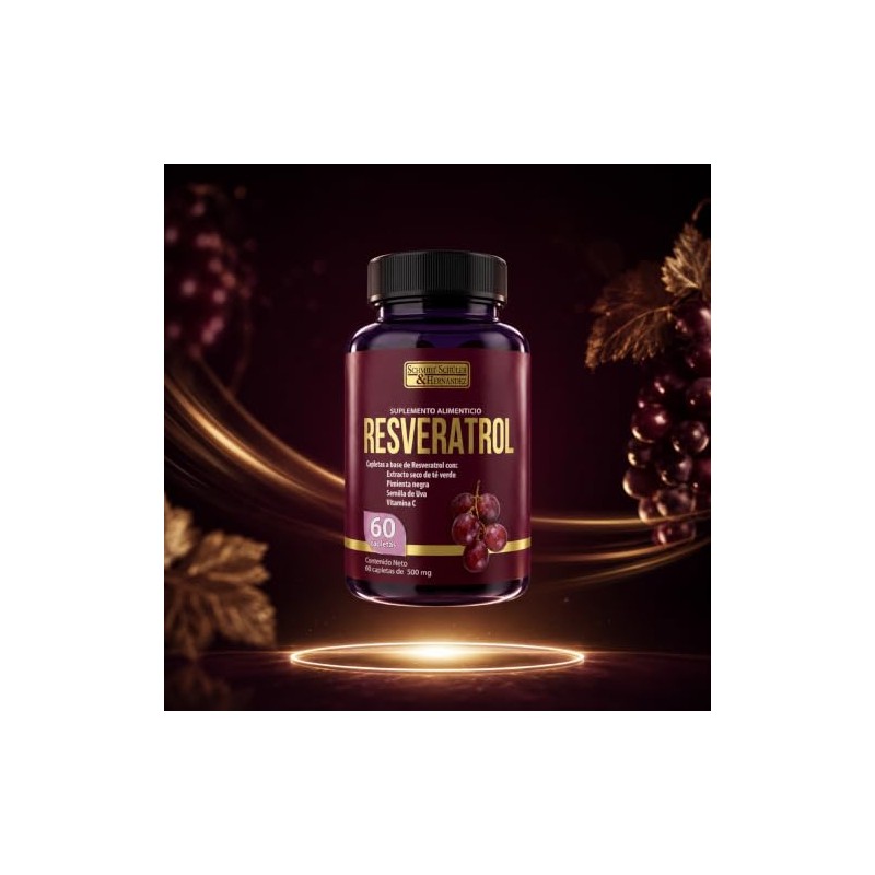 Resveratrol 500 Mg Schuler Pack 3 Frascos con 60 Capletas