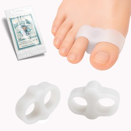 Bunion Spacer with Double Loop – Podiatrist Recommended Silicone Corrector for Toe Alignment – 8-Pack First Interspace Separator for Hallux Valgus, Overlapping, Hammertoes, Calluses – Unisex Gel Support