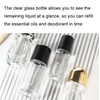2Pcs 50ml/1.7oz Clear Glass Deodorant Roller Bottle with Plastic Roller
