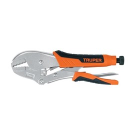 Truper PPT-10RX, Pinza de presión 10", mordaza recta, mango de vinil