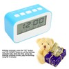 LCD Kids Alarm Clock Backlight Musical Alarms Birthday Reminder Blue