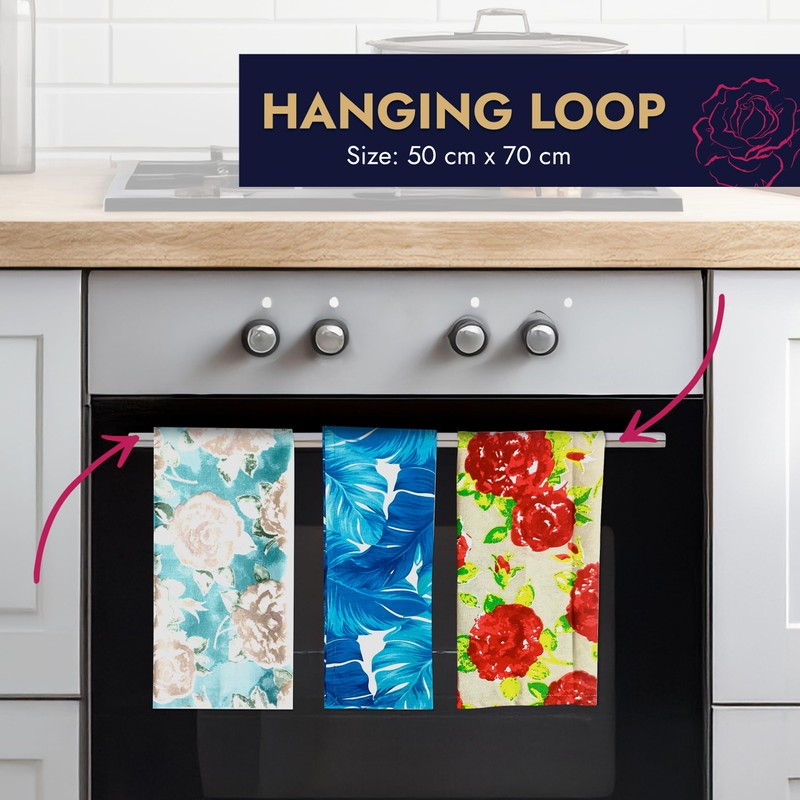 Ragged Rose Tea Towels for Kitchen - 50 cm x