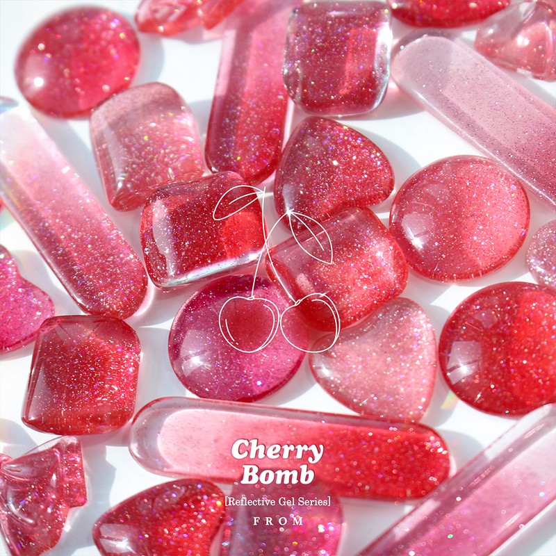 From the Nail Cherry Balm Syrup Reflective Glitter Gel 6-piece