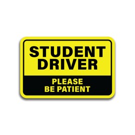 Student Driver Decal Sticker or Magnet - 3 Pack - Young Warning Caution Beware Safety 7 x 4.5 Inches - Choose Between 3 Sticker/Decals or 3 Magnets (Magnet)