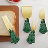 Linwnil 4-Piece Christmas Tree Cheese Knives Set - Gold-Tone Stainless