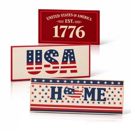 pldnhzua 3 Pcs 4th of July Patriotic Kitchen Mat and Rugs Sets Non Slip Red White Blue Kitchen Floor Mat (Independence Day)