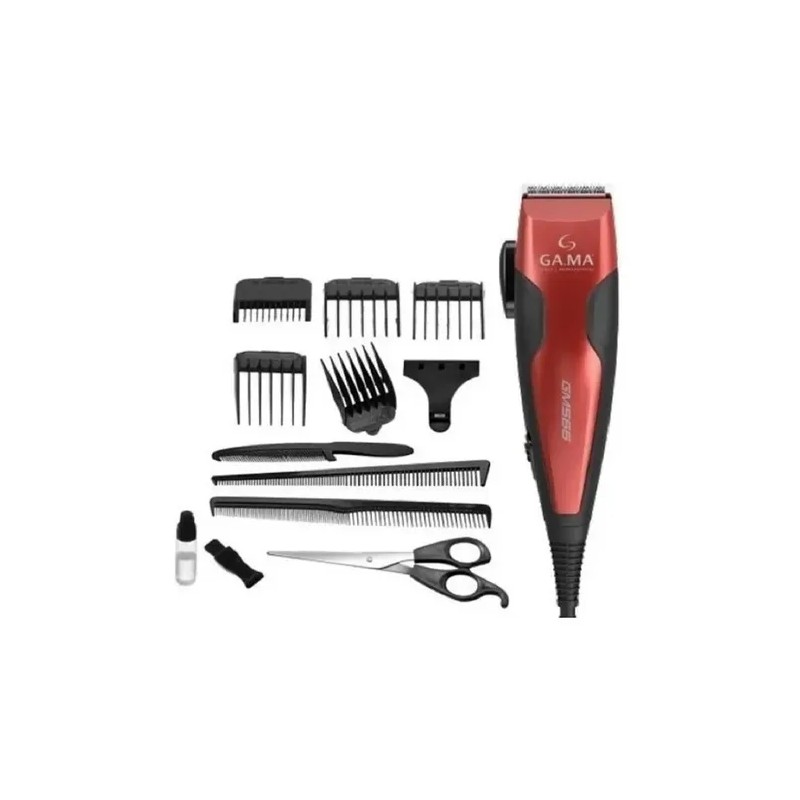 Cortadora De Pelo Gm566 Clipper Magnetico 13 Piezas Rojo