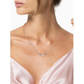 Silvora 925 Sterling Silver Deer Antler Necklace, Antler Deer Jewelry Antler Pendant Choker Birthstone Necklace Christmas Jewelry for Women