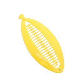 Set of Two Yellow 5 Inch Banana Clip Hair Clincher Rounded Edges Hair Comb