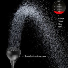 Nuodan High Pressure Shower Head - Powerful Bathroom Pressure Boosting Showerhead - Perfect Universal Replacement for Rain Shower Heads(Matte Black)